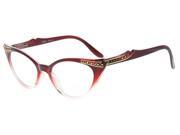 Eyekepper Cateyes Womens Reading Glasses (Red-Transparent, +1.25) Eyekepper Cateyes Womens Reading Glasses (Red-Transparent, +1.25)