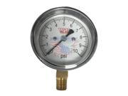 Wal Rich 1715502 0 10 PSI Diaphragm Gas Pressure Test Gauge 2 1 2 Dial X 1 4 Bottom Mount