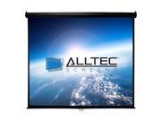 Alltec 100 Diag. 49x87 Manual Projector Screen HDTV Format Matte White Fabric Black