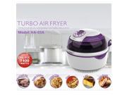 LIDORE 8 Modes Oil Less Air Fryer.Lavender colored type 10L 1400W. Package with 6 Cooking Accessories