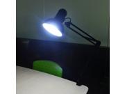 Jiawen 5W E27 LED Cool White Foldable Clip on Reading Light Desk Lamp Black AC85~265V