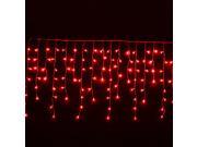 Jiawen 3M 9.8ft 4W 96 LED Red light Fairy Lights Curtain Icicle Starry String Lights AC 220V
