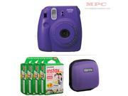 Fujifilm Instax Mini 8 Instant Film Camera Grape with 80 Fujifilm Instax Mini Instant Films and Nifty Mini Zippered Camera Purple Case