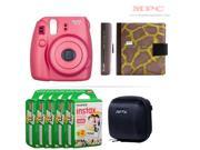 Fujifilm Instax Mini 8 Instant Pink Camera Nifty Mini Zippered Camera Black Case Nifty Instax Mini Photo Pink Album 100 Fujifilm Instax Mini Instant Films