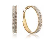 Gemini Ladies CZ Diamonds Big Round Hoop Earrings Gm147 Gifts Idea Color Gold
