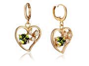 Gemini 18K Gold Filled Created Emerald Perfect Dangle Earrings Gm187 for Ladies Valentine s Gifts Color Emerald