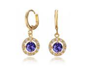Gemini Women s Jewelry 18K Gold Filled Cubic Zirconia Hoop Dangle Earrings Gm188