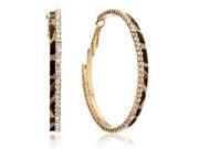 Gemini Women Fashion Leopard Print Crystal Big Round Hoop Earrings Gm148