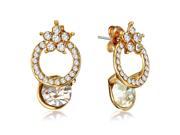 Gemini Women s Jewelry Small Stud Huggies Stud Swarovski Crystal Earrings Gm125 Color Yellow Gold