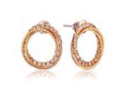 Gemini Women s Rose Gold Round Swarovski Cubic Zirconia Crystal Hoop Stud Earrings Gm131 Color Rose Gold