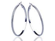 Gemini Women s Plain Sparkle Shiny Big Round Hoop Earrings for Ladies Gifts Idea Gm173 Size 2 inches Color Silver