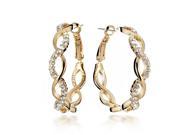 Gemini Women s 18K Filled Swarovski zirconia Crystal Round Hoop Pierced Earrings for Women birthday Gift Idea Gm045Rg Size 4cm Diameter