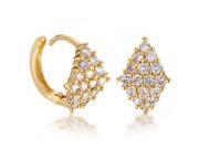 Gemini Women s 18k Yellow gold filled Swarovski crystal engagement Huggie hoop earring for Ladies Gm069