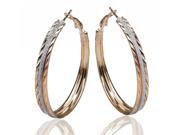 Gemini Fashion Ladies Sparkle Gold Silver Big Round Hoop Pierced Earrings Gm167 Size 2 inches Color Gold Silver