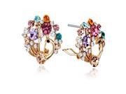 Gemini Women s Jewelry Colorful Crystal Rhinestone 18K Filled Peacock Stud Earrings Gm142 Size 0.79 Color Gold
