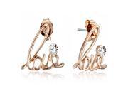 Gemini Women Rose Gold Love Swarovski Cubic Zirconia Crystal Earrings Stud Huggie Earrings Gm130 Color Gold