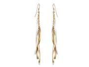 Gemini Women White Gold Plated Long Dangle Drop Earrings Gm009 Size 3.5 inches Color Gold White