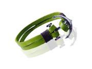Gemini New Real Leather Stainless Steel Bracelets Great Valentine s Day Gifts For Men Women Teens Boys Girls Wristband Gm098Gr Size 210mm Color Gree