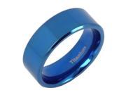 Gemini Plain Flat Comfort Fit BlueTitanium Couple Wedding Ring width 4mm US Size 7.25 Valentine s Day Gift