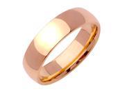 Gemini Dome Court Shape Rose Gold Polish Anniversary Titanium Wedding Ring width 6mm US 13 Valentine s Day Gift