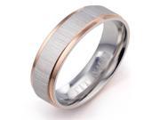Gemini Groom or Bride Muti Tone Rose Gold Silver Couple Promise Anniversary Wedding Ring width 6mm Size 7.25 Valentine s Day Gift
