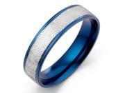 Gemini Muti Tone Blue Silver Wedding Anniversary Promise Titanium Rings width 6mm US Size 9.75 Valentine s Day Gift