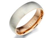 Gemini Matt and Polish Women s Plain Two Tone Rose Gold Titanium Wedding Ring width 5mm US Size 5.5 Valentine s Day Gift