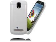 Galaxy S4 Battery Case Stalion® Stamina Rechargeable Extended Charging Case Ceramic White 3300mAh Protective Charger Cover with Kickstand LED Charge Indica