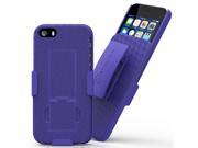 iPhone 5 5S Belt Clip Case Stalion® Secure Holster Shell Kickstand Combo Cyan Blue 180° Degree Rotating Locking Swivel Shockproof Protection