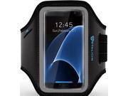 Galaxy S7 Edge Armband Stalion® Sports Running Exercise Gym Sportband Jet Black Water Resistant Sweat Proof Key Holder ID Credit Card Money Holde
