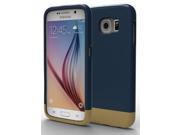 Samsung Galaxy S6 Case Stalion® Slider Series Matte UV Textured Sliding Style Protective Hard Case Suit Blue Gold