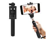 Selfie Stick Stalion® Selfy Handheld Extendable Bluetooth Monopod Portrait Taker Video Recorder Jet Black UNIVERSAL FIT for iPhone 6s Plus Samsung Galaxy S