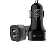 Stalion 2 Port USB Dual Rapid Travel Vehicle Car Charger for iPhone 6 6s 7 Samsung Galaxy S7 S6 Edge Plus Universal Smartphones Tablets Jet Black