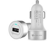 Car Charger Stalion® Quick Charge 3.0 USB Turbo Adaptive Fast Rapid Vehicle Charger Ceramic White Universal for Samsung Galaxy S6 Edge Note 5 Nexus 6 Qi Wir