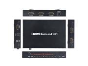 ABLEGRID® Premium HDMI 4x2 Matrix v1.3 for HD 1080P with SPDIF Digital Surround or HiFi Stereo Audio Output Compact Size VK 402A