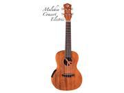 Maluhia Peace Etched Mahogany Concert Body Acoustic Electric Guitar Rosewood Fingerboard w Gig Bag Satin