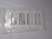 Leviton 80412 NW White Wall Plate Unbreakable 4 Gang
