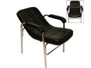 BarberPub Black Shampoo Chair Comfort Curve Hair Barber Beauty Salon Steel Frame Equipment Black 7011