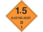 4 x 4 1.5 Blasting Agent D D.O.T. Class 1 Hazard Labels 500 per Roll