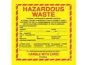 6 x 6 California Hazardous Waste Labels 100 Labels per Package