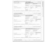 W 2 Employee 3 Up Horizontal Copy B C and 2 Cut Sheet 200 Forms Pack