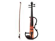 Full Size Electric 4 4 Acoustic Violin Fiddle Set W Bow Rosin Carry Case Orange
