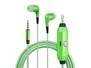3.5mm Colorful Glow LED Dynamic Flash Light Stereo Earphone Earbud Headphone Headset W Mic Green