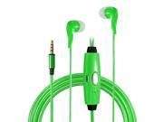 3.5mm Glow LED Dynamic Flash Light Stereo Earphone Earbud Headphone Headset W Mic Green