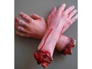 Terror!2 Pcs New Severed Bloody Fake Lifesize Arm Hand Party Halloween Prop