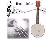 23 Professional Concert Banjolele Banjo Ukulele Sapele Round Rod Nylon String