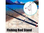 Adjustable Fishing Rod Double Pole Bracket Foldable Tool Standing Holder