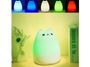 7 Color Cat LED Children Night Light Silicone Soft Baby Nursery Lamp Breathing Gift