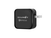 BlitzWolf BW S6 QC3.0 2.4A 30W Dual USB Charger US Adapter With Power3S Tech Black