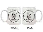 Eat Drink and Be Merry Mugs for Holiday Christmas Gift Idea Cute Coffee Mug